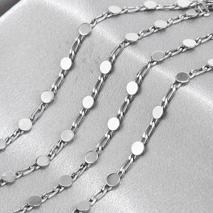A2807 Non Tarnish Fashion Stainless Steel Chain Bulk Sliced Round Necklace Bracelet Chain Findings Wholesale