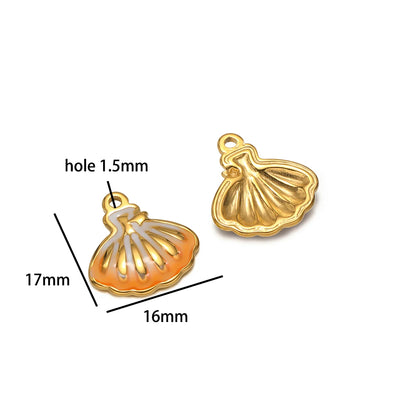 Hot Selling 18k Gold Plated Stainless Steel Enamel Butterfly Heart Shell Starfish Charm Pendant for DIY Necklace Jewelry Making
