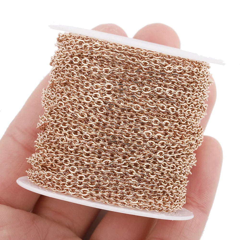 B3485 Non Tarnish High Quality Stainless Steel Chain Fashion Gold Silver Rose Gold O Chain Necklace Bulk Chain Jewelry