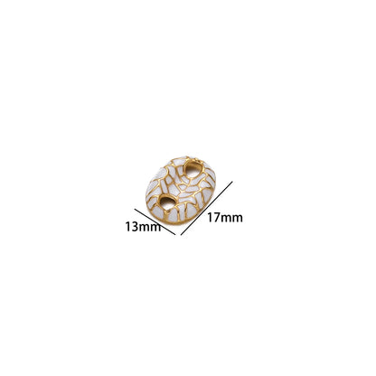 No Tarnish Stainless Steel Gold Plated Pig Nose Colorful Drop Enamel Double Hole Connection Charm Pendant for Necklace Making