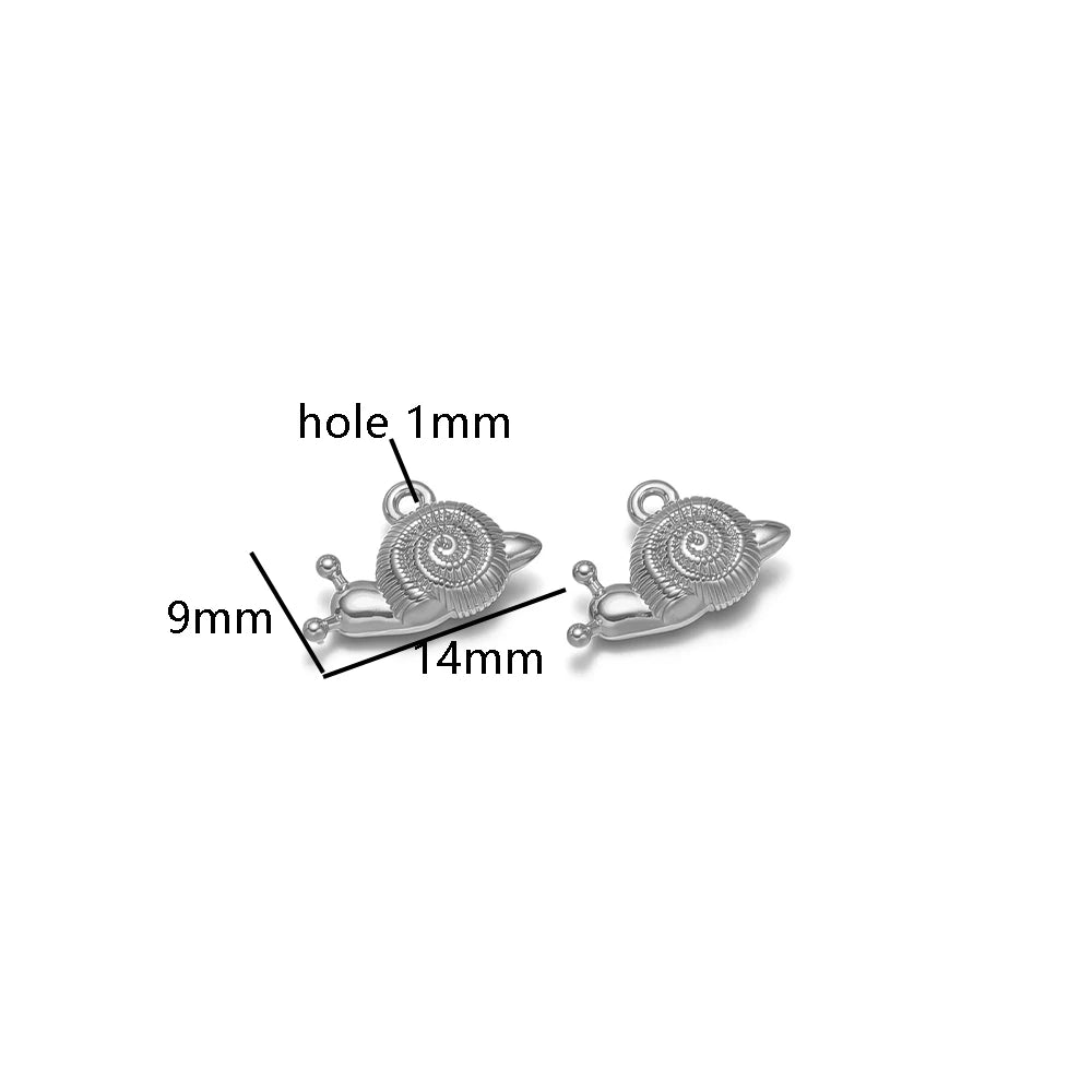 Wholesale 18k Gold Plated Stainless Steel Snail Turtle Starfish Eephant Charm Pendant for DIY Necklace Jewelry Making