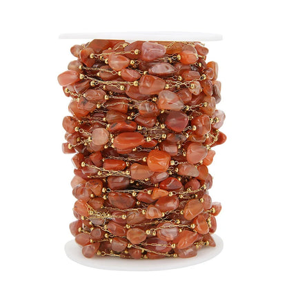 A1764 Raw Stone Crystal Beads Beaded Chain Rosary Crystal Gemstone Chain for Necklace Bracelet Jewelry Diy