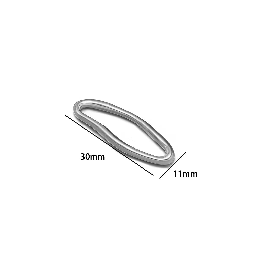 18K Gold Plated 304 Stainless Steel O-Shape Lip-shape Irregular Oval Charm Pendant for Necklace Supplies Bracelet Jewelry