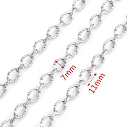 A1517 High Quality Multi Stainless Steel Chain Oval Necklace Bracelet Bulk Chain for Jewelry Making Diy