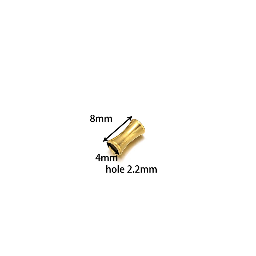 Stainless Steel 18k Gold Plated Jewelry Bone Shape Bead Vacuum Camber Beads for DIY Jewelry Making Accessories