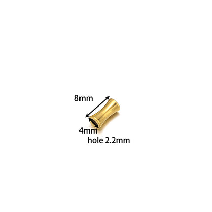 Stainless Steel 18k Gold Plated Jewelry Bone Shape Bead Vacuum Camber Beads for DIY Jewelry Making Accessories