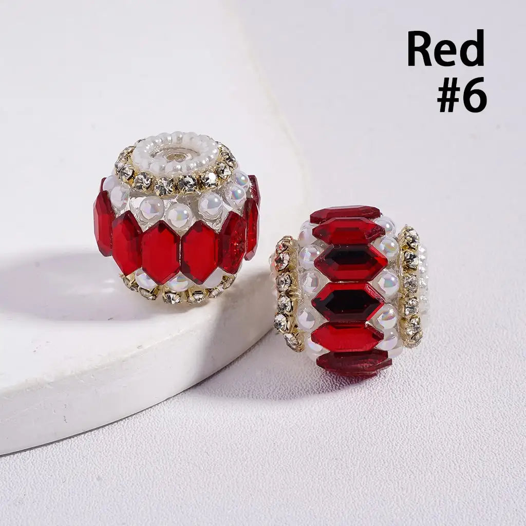 Round Acrylic Plastic Lucite Rhinestone Beads with White Pearl Clear Chains for Pen Keychain Making