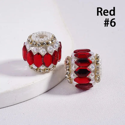 Round Acrylic Plastic Lucite Rhinestone Beads with White Pearl Clear Chains for Pen Keychain Making