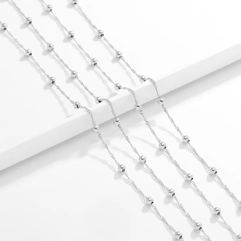 A2720 Non Tarnish 18k Gold Silver Stainless Steel Chain Bulk Necklace Bracelet Jewelry Making Chain Accessory