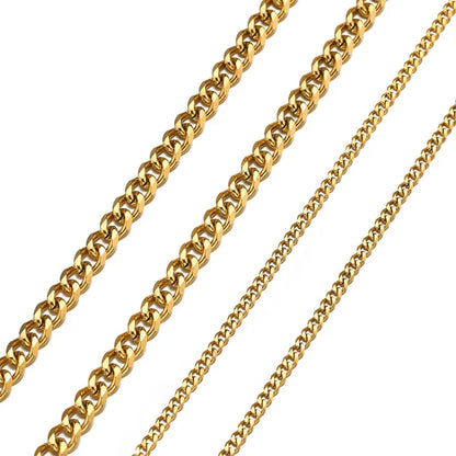 A1551 Fashion New 3mm 6mm Faceted Chain 18k Gold Stainless Steel Chain Bulk Jewelry Bracelet Necklace Making