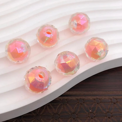 100pcs 16mm Rainbow Candy Globe Acrylic Bead Transparent Bead in Bead Round Loose Beads for DIY Jewelry Craft