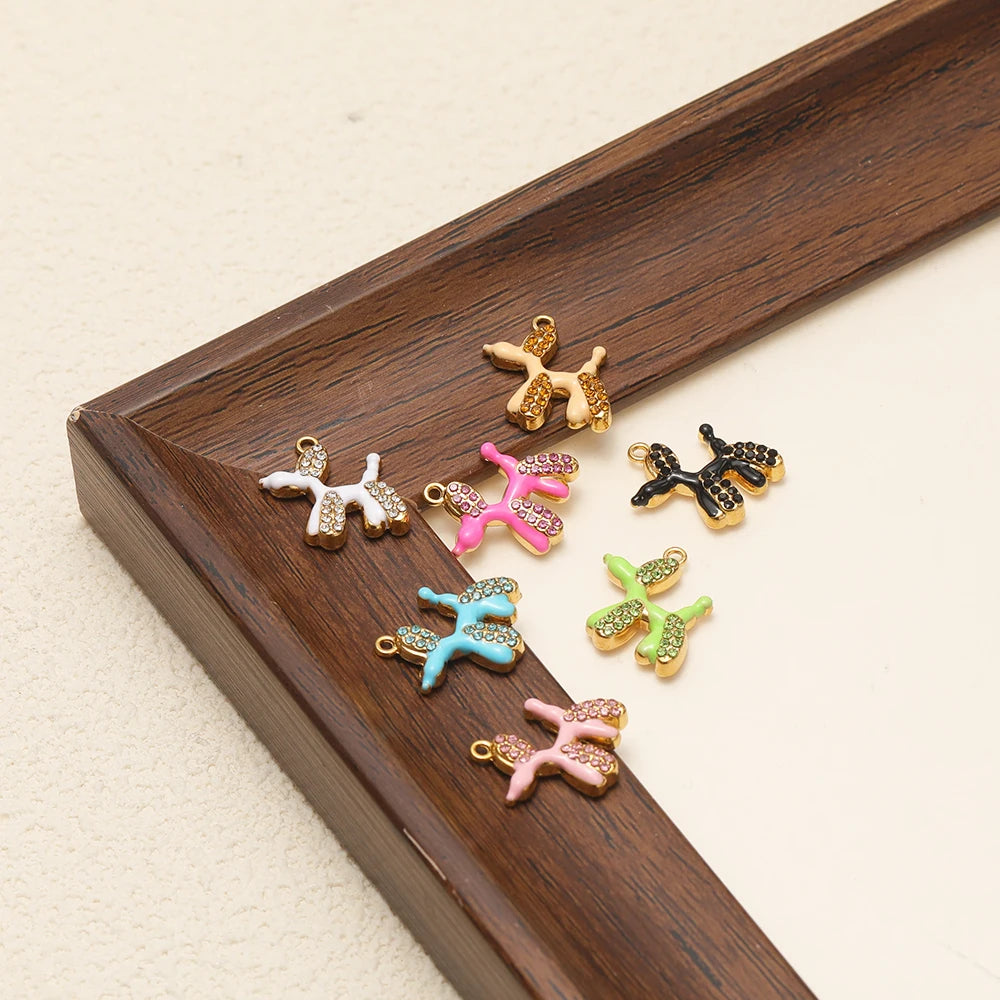 Enamel Charms 18k Gold Plated Stainless Steel Double Hole Pearl Charm Pendant DIY Jewelry Making Accessories Jinrou