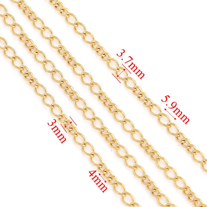 A2991 High Quality 18k Gold Plated Stainless Steel Chain O Shape Link Bulk Necklace Bracelet Chain Extension Findings