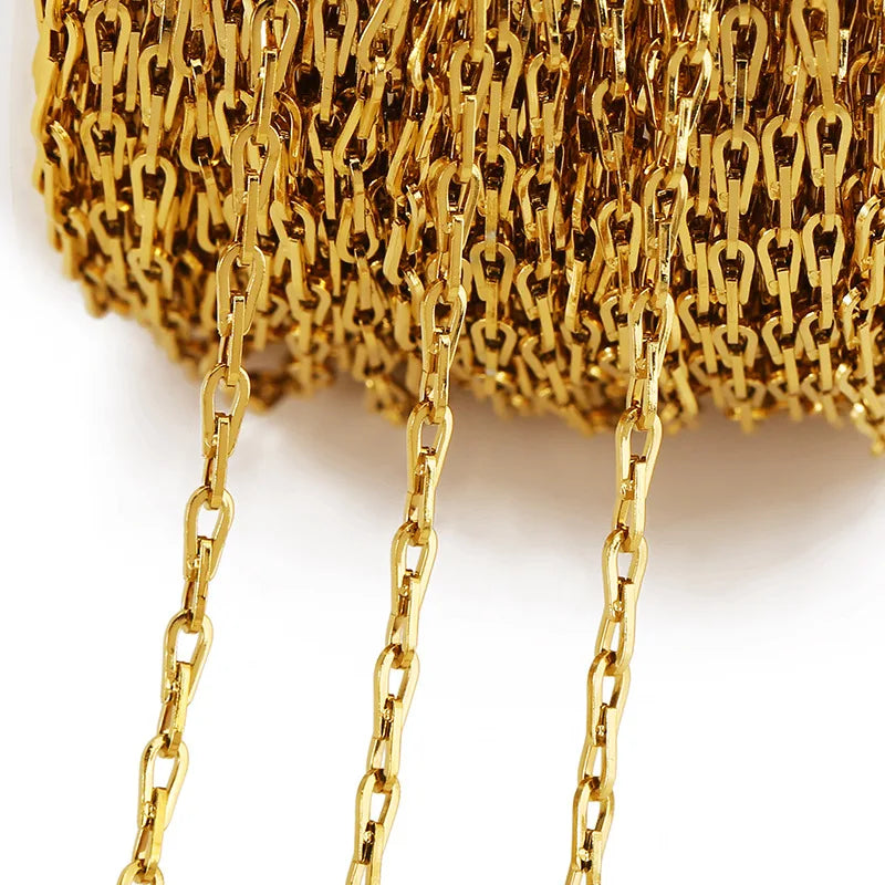 D722 Amazing Cute Dainty Chain 18k Gold Plated Stainless Steel Chain  Bulk Roll for Necklace Bracelet Making