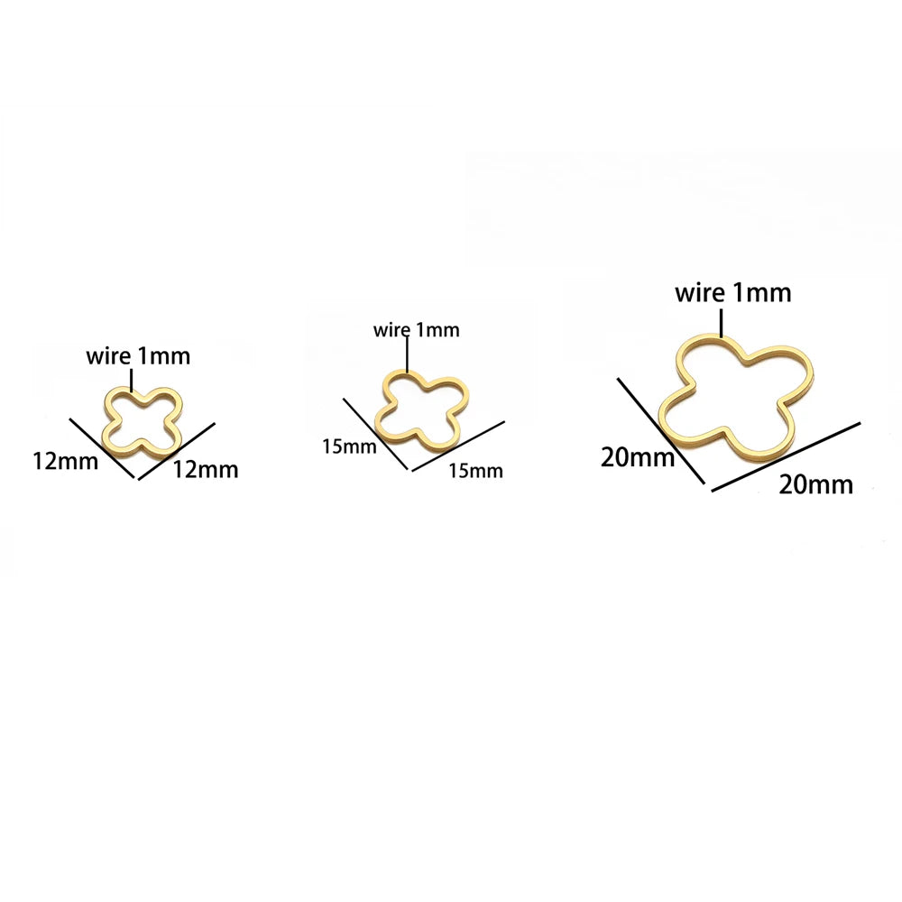 Trending Products Stainless Steel 18K Gold Plated Four Leaf Clover Charm Pendant for Jewelry Necklace Making Accessories