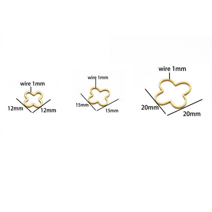 Trending Products Stainless Steel 18K Gold Plated Four Leaf Clover Charm Pendant for Jewelry Necklace Making Accessories