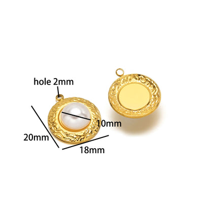 Hot Sale Fashion 18k Gold Plated Stainless Steel Pearl Flower Irregular Shape Charm Pendant for DIY Necklace Jewelry Making