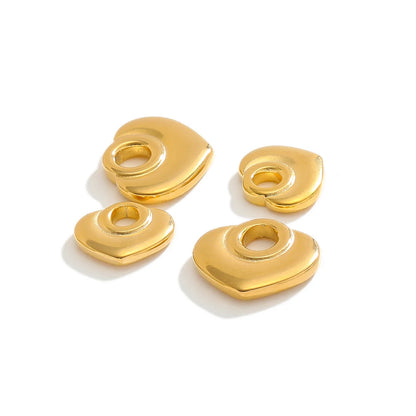 New Product 304 Stainless Steel 18k Gold Plated Heart Charm Pendants for Jewelry Necklace Making Accessories