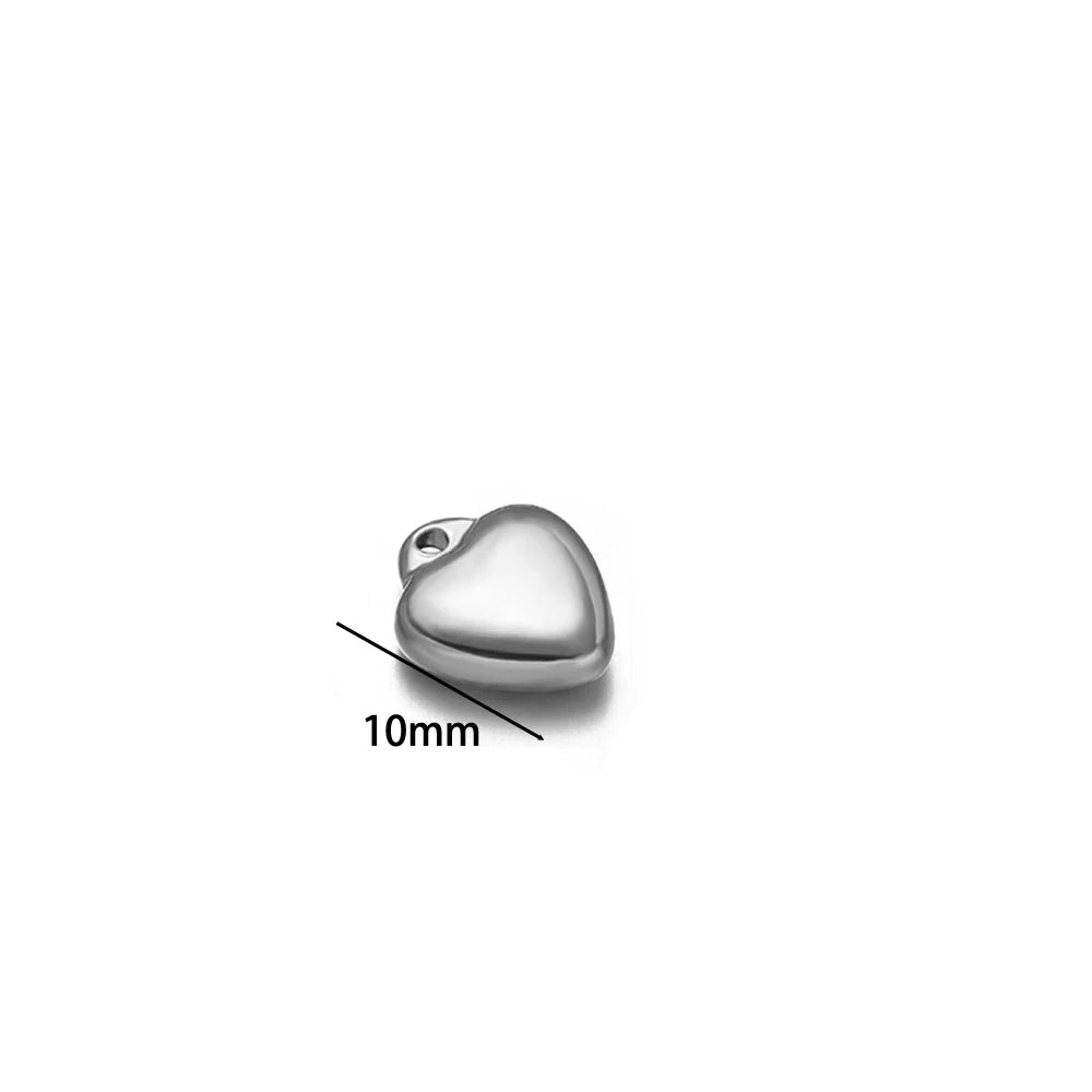 Fashion Stainless Steel 18k Gold Plated Difform Heart Charm Pendant for Diy Jewelry Necklace Earring Making Bulk