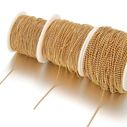 D020 2.4mm 1.2mm 1.6mm Round Bead Chain Necklace Beaded Keychains Stainless Steel Chain Luxury
