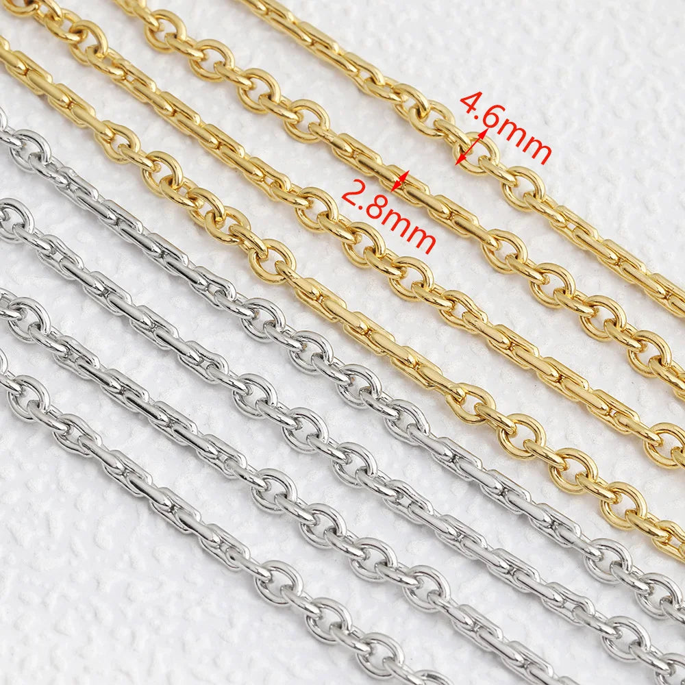 D820 Split Joint Link Neck Chains for Men Women Hiphop Punk Choker Metal Stainless Steel Cross Necklace Chain Jewelry