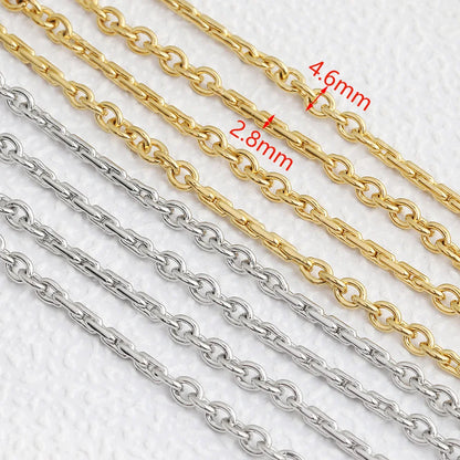 D820 Split Joint Link Neck Chains for Men Women Hiphop Punk Choker Metal Stainless Steel Cross Necklace Chain Jewelry