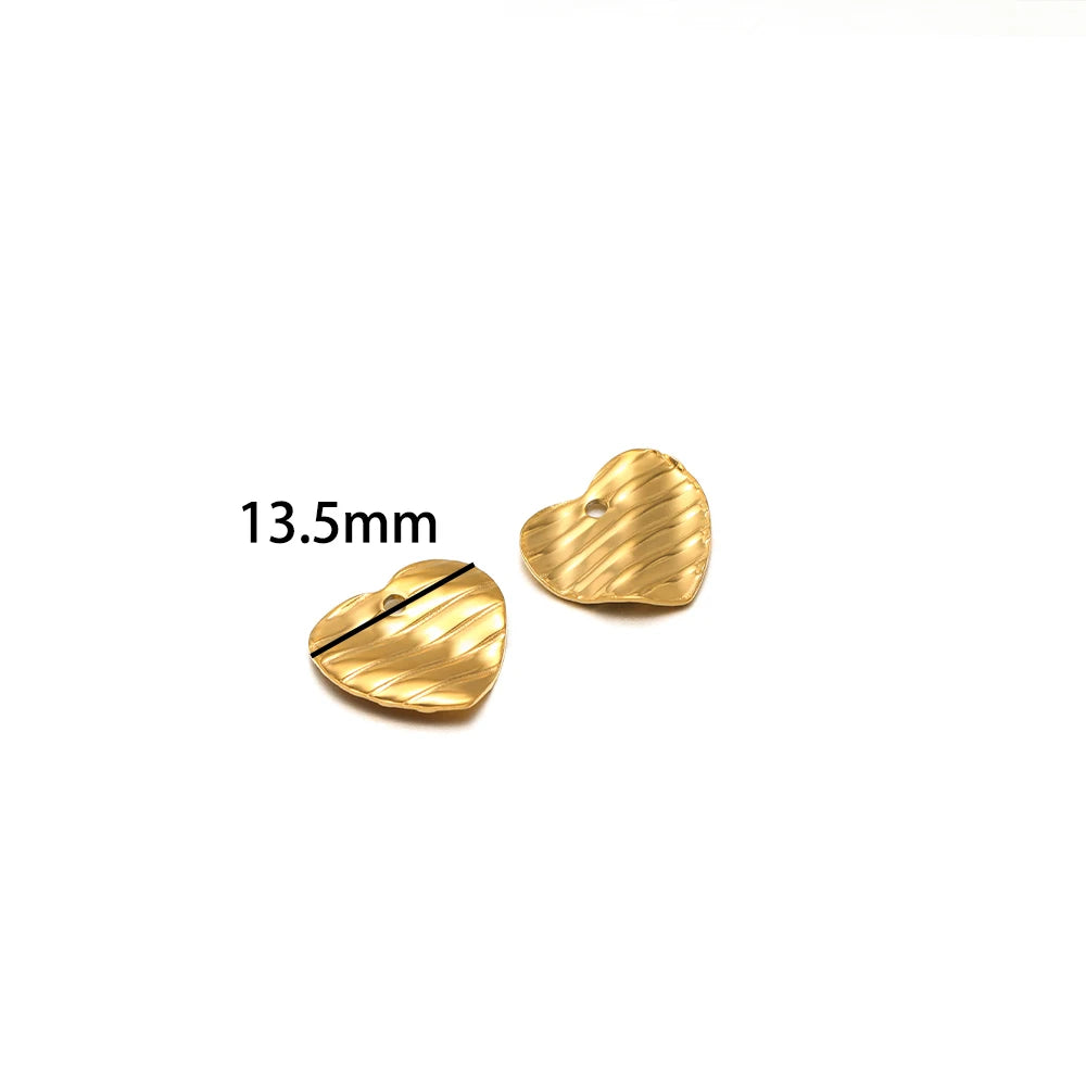 Wholesale Stainless Steel  Gold Plated Heart Rhomboid Five-pointed Star Triangle Charms for Jewelry Necklace Earring  Making