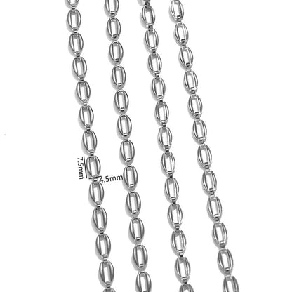 D390 Ins Permanent Jewelry Chain Paper Clip Bulk Stainless Steel Chains Cross PVD Gold Silver Chains for Luxury Making