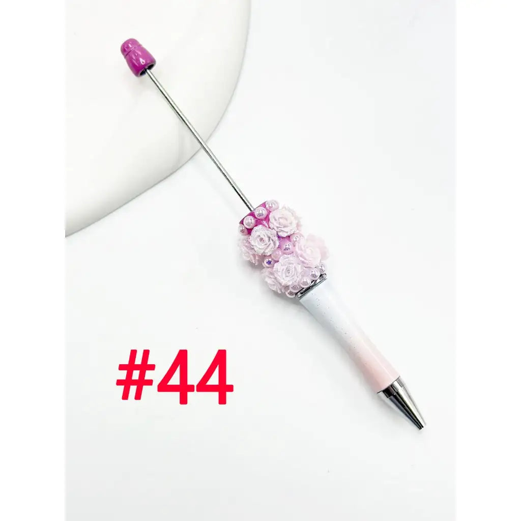 DIY Beadable Pen with Small Flower Pearl Solid & Ombre Colors for Party Favors Bulk