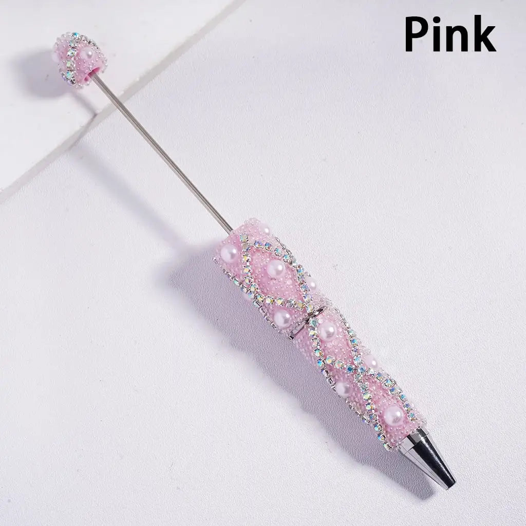 Refillable Blank Beadable Ballpoint Pens with Bubble Pearls Multi-Color Decorative DIY Gift Pens
