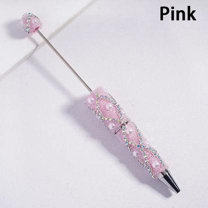 Refillable Blank Beadable Ballpoint Pens with Bubble Pearls Multi-Color Decorative DIY Gift Pens