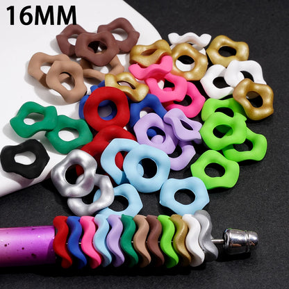 16mm  Wave Edge Stacked Ring Beads Stringing Jewelry Accessory for DIY Making Stringing Pen