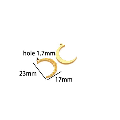 Wholesale Gold Plated Stainless Steel Moon Sun Leaf Cross Heart Charm Pendant for DIY Jewelry Necklace Making