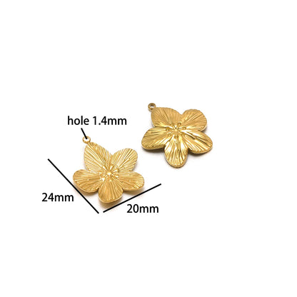 Vintage  DIY Charm 18k Gold Plated Stainless Steel Sun Starfish Flower Charm Pendant for Handmade Necklace Jewelry Making