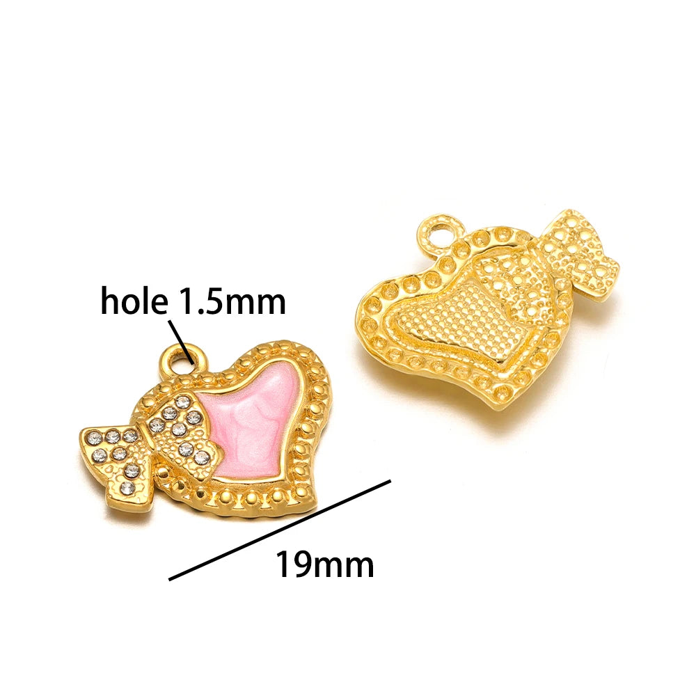 Hot Sale 18k Gold Plated Stainless Steel Fantastic Colorful Moon Butterfly Love Charm Pendant for Jewelry Making Accessories