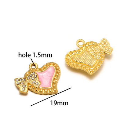 Hot Sale 18k Gold Plated Stainless Steel Fantastic Colorful Moon Butterfly Love Charm Pendant for Jewelry Making Accessories