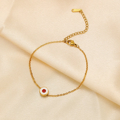 Factory Wholesale 18k Gold Plated Stainless Steel Enamel Spacer Bead Charms Pendant for Women Jewelry Necklace Bracelet Making
