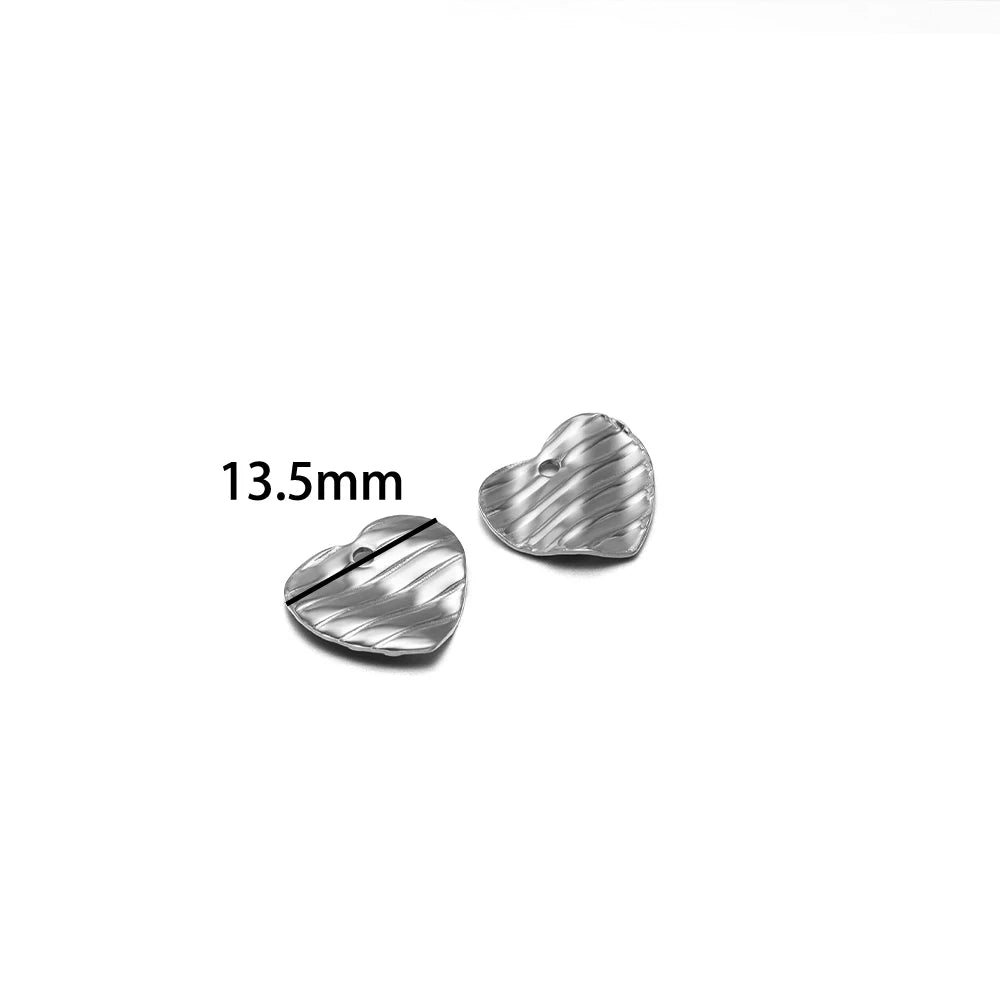 Wholesale Stainless Steel  Gold Plated Heart Rhomboid Five-pointed Star Triangle Charms for Jewelry Necklace Earring  Making