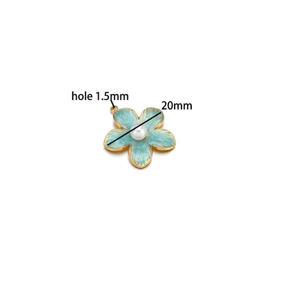 Wholesale DIY Jewelry Finding Stainless Steel 18k Gold Plated Multi Colore Flower Charm Pendants for  Jewelry Necklace Making
