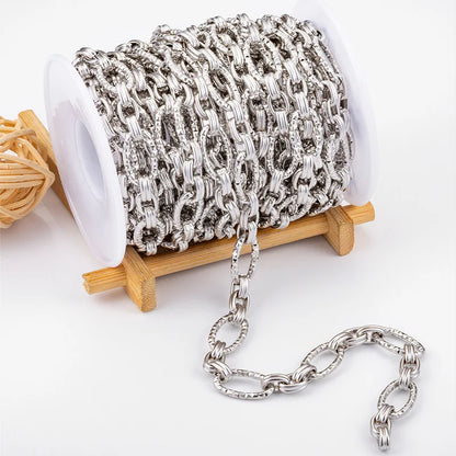 Best Selling E700 Stainless Steel Chunky Chains Heavy Texture Dull Silver for Jewelry Making