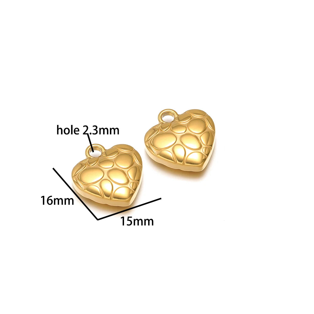 DIY Pendant 18k Gold Plated Stainless Steel Heart Sunflower Turtle Shrimp Fish Charm Pendant for DIY Necklace Jewelry Making