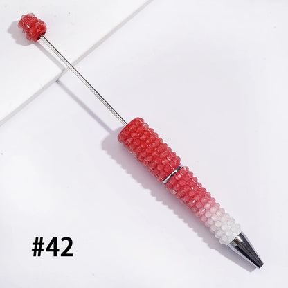 Bling Over Rhinestone Beadable Pens Sparkle Glitter Beaded Ballpoint Pen DIY Stationery for Student Office Gift Bulk Supply