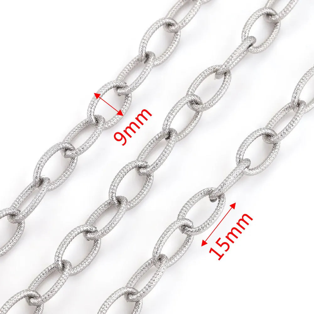 A1517 High Quality Multi Stainless Steel Chain Oval Necklace Bracelet Bulk Chain for Jewelry Making Diy