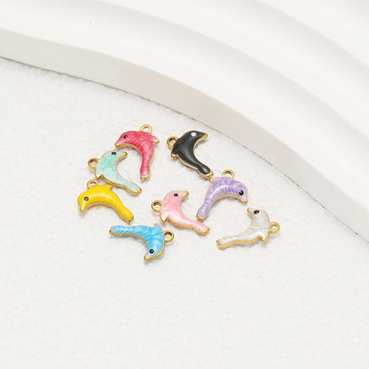 Fashion 18k Gold Plated Stainless Steel Enamel Sea Horse Charm Pendant for Handmade Necklace Jewelry Making