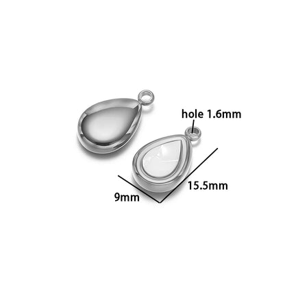 Fashion 18k Gold Plated Stainless Steel Enamel Star Moon Sector Water Drop Charm Pendant for DIY Necklace Jewelry Making