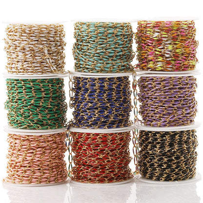 B3824 18k Gold Chain Stainless Steel Non-tarnished Chain Necklace Accessory Lip Enamel Bulk Chain