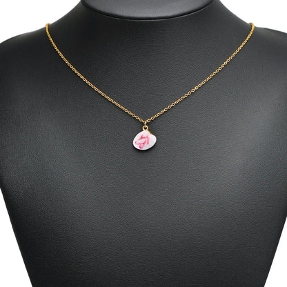 High Quality Jinrou 18K Gold Plated Stainless Steel Enamel Shell Shape Pendant for Necklace and Earrings Jewelry Making