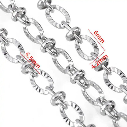 E208 Fashion Silver Gold Plated Chain Waterproof Stainless Steel Roller Link Chains for Jewelry Custom Diy