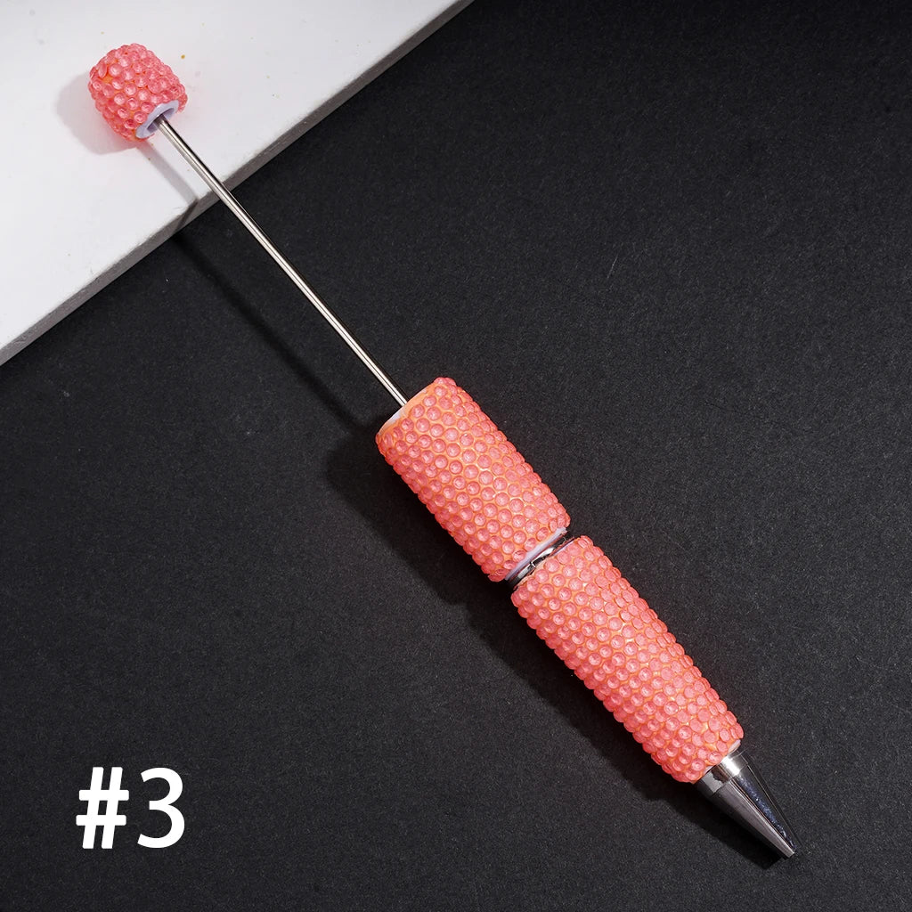 Neon Fluorescent Candy Color Full Rhinestone Clay Bead Pens Fully Wrapped Shiny Rhinestones Pure Handmade DIY Beaded Pen Blanks