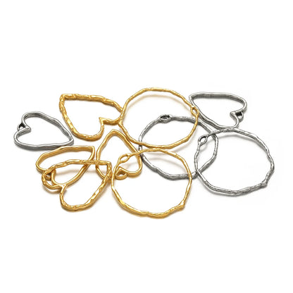 Trendy Jewelry Accessories Stainless Steel18k Gold Plated Heart Circle Charms Pendant for DIY Jewelry Necklace Earring Making